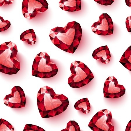 Red Crystal Hearts Background