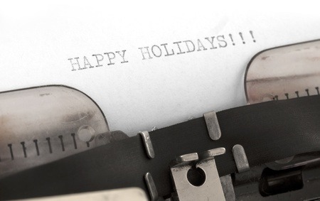 Happy Holidays in typewriter