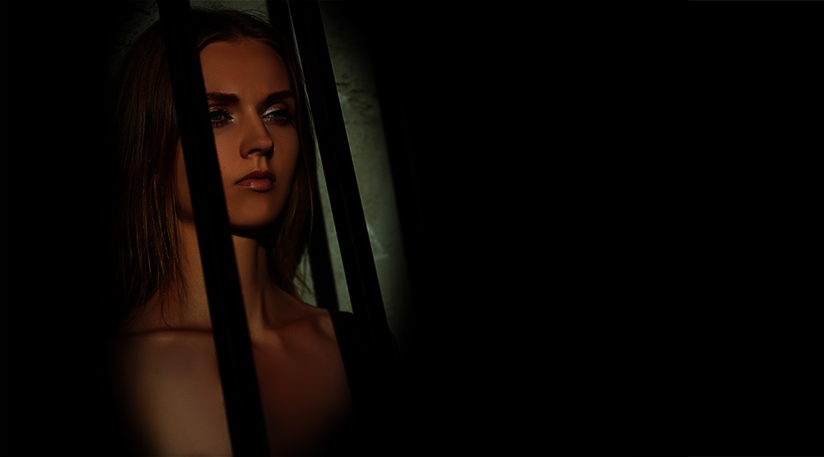 Avril Gillios behind bars